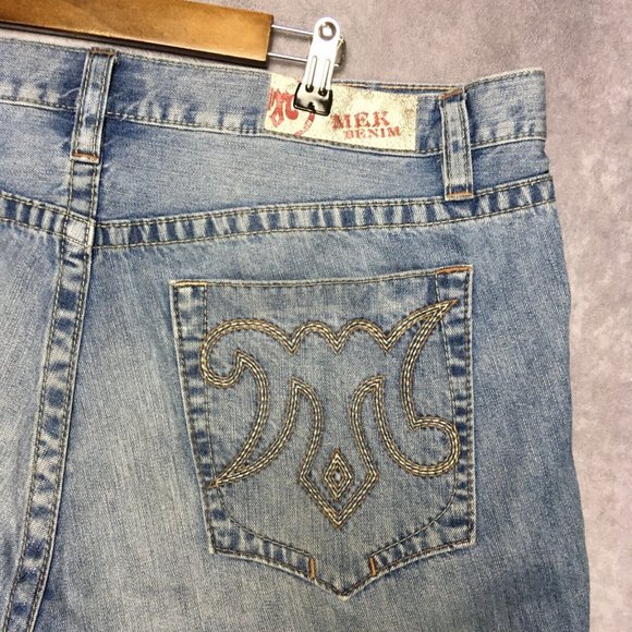 COPY - MEK Mens Chicago Boot Cut Blue Jeans size 40x34 Button Fly Cotton Denim … - Picture 9 of 15